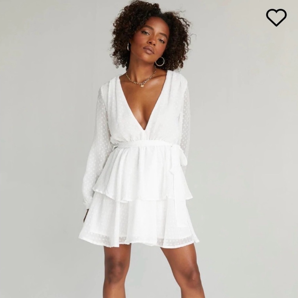 NWT Princess Polly Legendary Lovers Plunge Dress White Size 4